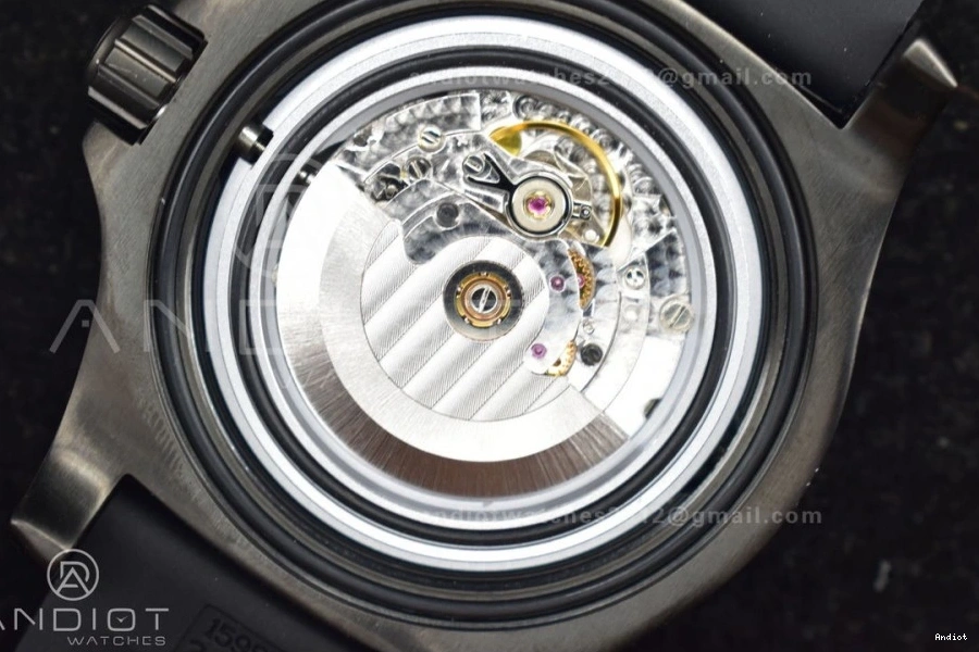 Rubber Bezel Dial Superocean 1:1 Automatic Black Best A2824 44 on Black Edition Black Strap TF 0406